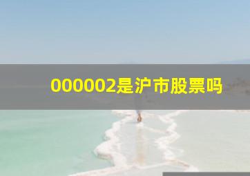 000002是沪市股票吗