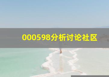 000598分析讨论社区