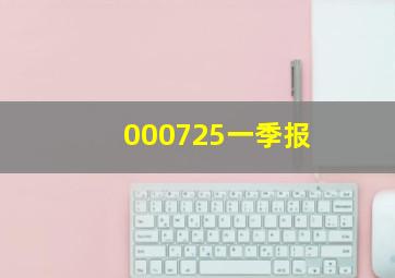 000725一季报