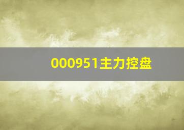 000951主力控盘