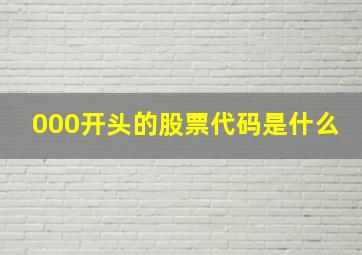 000开头的股票代码是什么