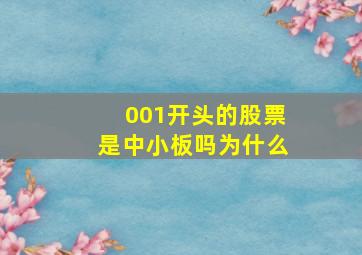 001开头的股票是中小板吗为什么