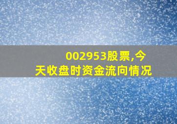 002953股票,今天收盘时资金流向情况