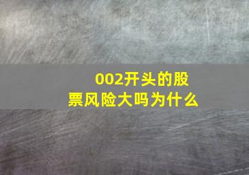 002开头的股票风险大吗为什么