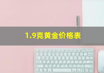 1.9克黄金价格表