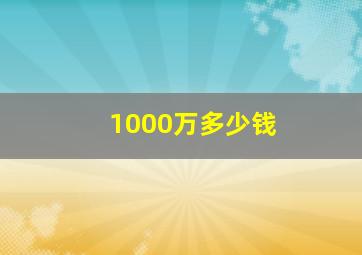 1000万多少钱