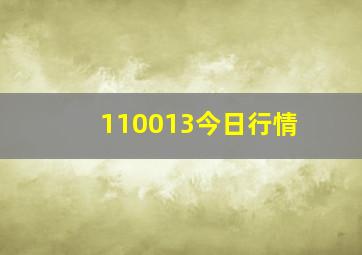 110013今日行情