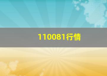 110081行情