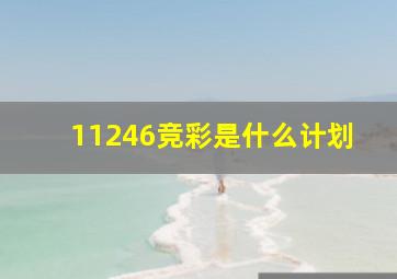 11246竞彩是什么计划