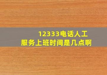 12333电话人工服务上班时间是几点啊