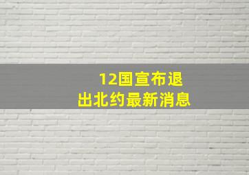 12国宣布退出北约最新消息