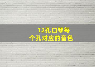 12孔口琴每个孔对应的音色