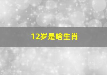 12岁是啥生肖