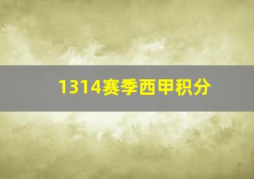 1314赛季西甲积分