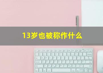 13岁也被称作什么