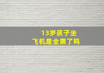 13岁孩子坐飞机是全票了吗