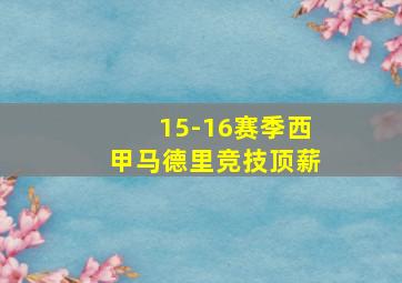 15-16赛季西甲马德里竞技顶薪