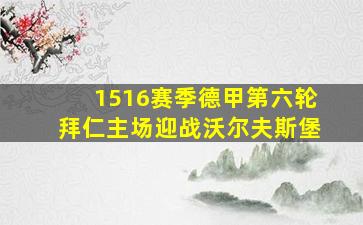 1516赛季德甲第六轮拜仁主场迎战沃尔夫斯堡