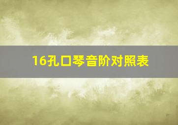 16孔口琴音阶对照表