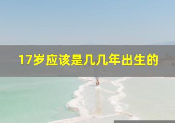 17岁应该是几几年出生的