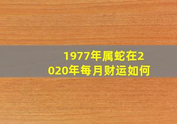 1977年属蛇在2020年每月财运如何