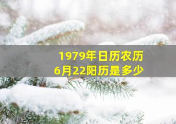 1979年日历农历6月22阳历是多少