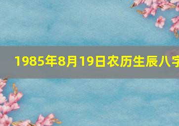 1985年8月19日农历生辰八字