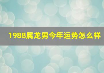 1988属龙男今年运势怎么样