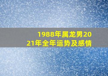 1988年属龙男2021年全年运势及感情