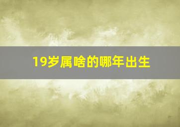 19岁属啥的哪年出生