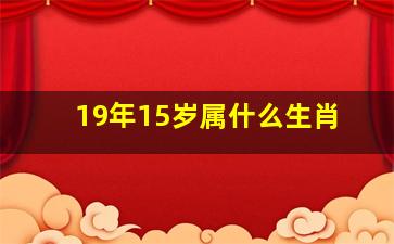 19年15岁属什么生肖