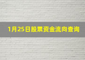 1月25日股票资金流向查询