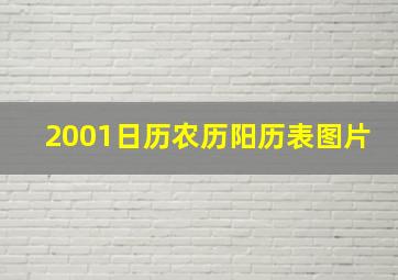 2001日历农历阳历表图片