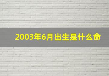 2003年6月出生是什么命