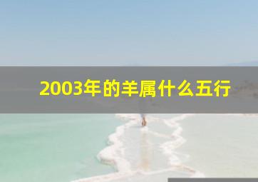 2003年的羊属什么五行