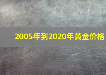 2005年到2020年黄金价格