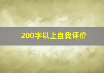 200字以上自我评价