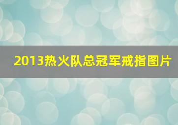 2013热火队总冠军戒指图片