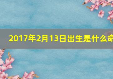 2017年2月13日出生是什么命