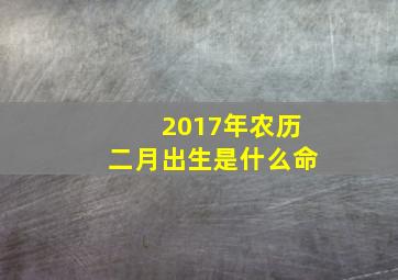 2017年农历二月出生是什么命