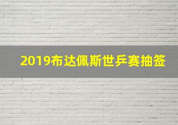 2019布达佩斯世乒赛抽签