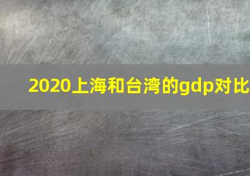 2020上海和台湾的gdp对比