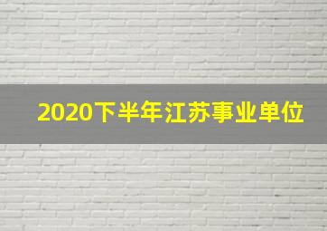 2020下半年江苏事业单位