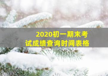 2020初一期末考试成绩查询时间表格