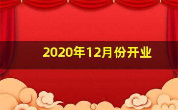 2020年12月份开业