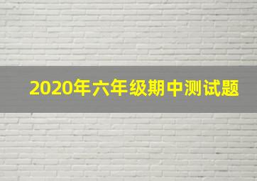 2020年六年级期中测试题