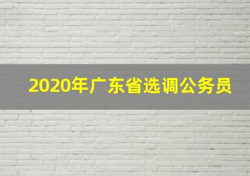 2020年广东省选调公务员