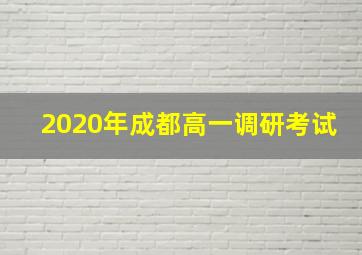 2020年成都高一调研考试