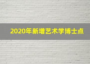 2020年新增艺术学博士点