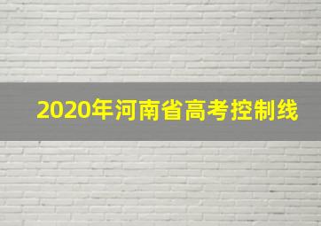 2020年河南省高考控制线